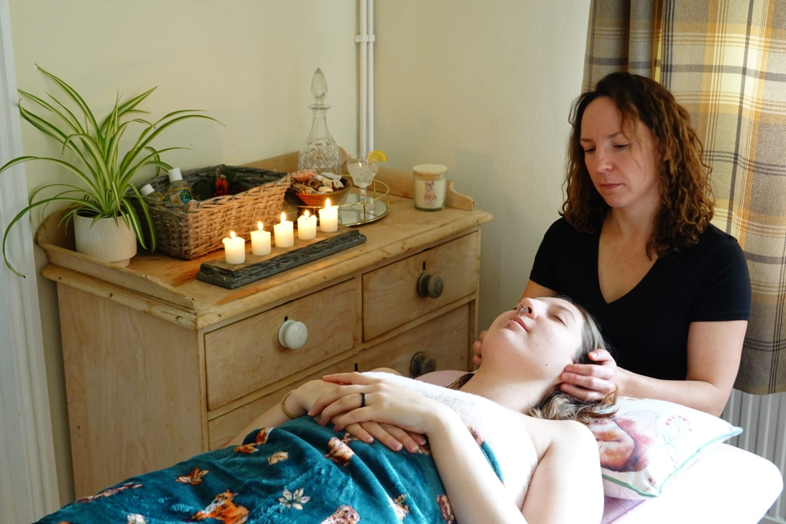 set up during therapy massage